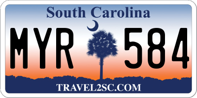 SC license plate MYR584