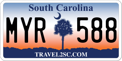 SC license plate MYR588