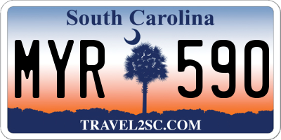 SC license plate MYR590