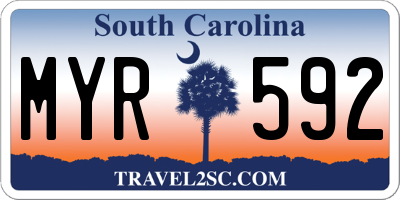 SC license plate MYR592