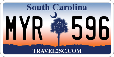 SC license plate MYR596
