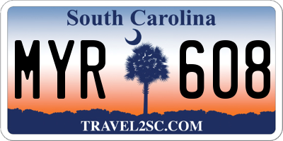 SC license plate MYR608
