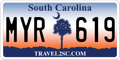 SC license plate MYR619