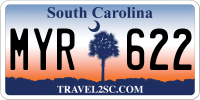 SC license plate MYR622