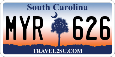 SC license plate MYR626