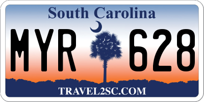 SC license plate MYR628