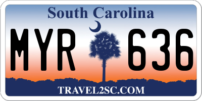 SC license plate MYR636