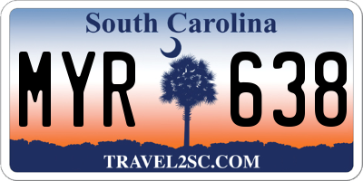 SC license plate MYR638