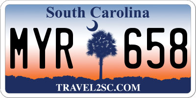 SC license plate MYR658
