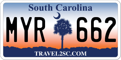 SC license plate MYR662