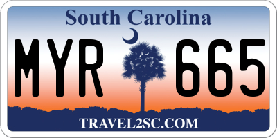 SC license plate MYR665