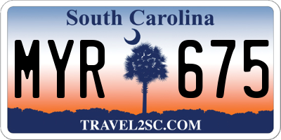 SC license plate MYR675