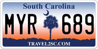 SC license plate MYR689