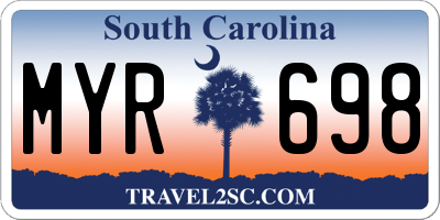 SC license plate MYR698