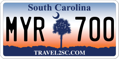 SC license plate MYR700