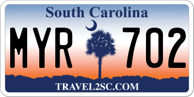 SC license plate MYR702