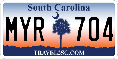 SC license plate MYR704