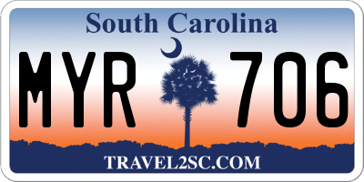 SC license plate MYR706