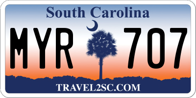 SC license plate MYR707