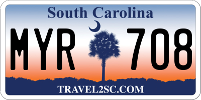 SC license plate MYR708