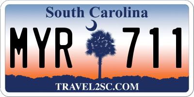 SC license plate MYR711