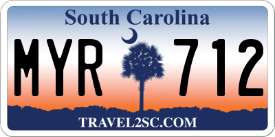 SC license plate MYR712