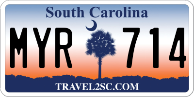 SC license plate MYR714
