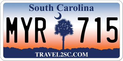 SC license plate MYR715