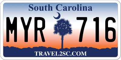 SC license plate MYR716