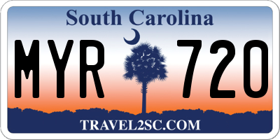 SC license plate MYR720