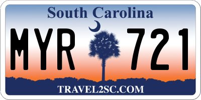 SC license plate MYR721