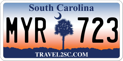 SC license plate MYR723