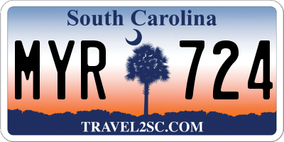 SC license plate MYR724