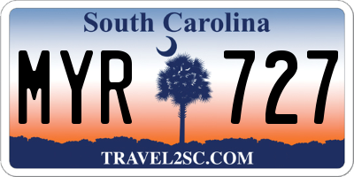 SC license plate MYR727