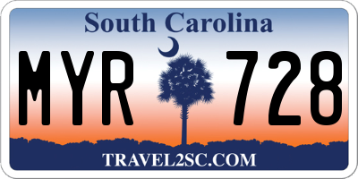 SC license plate MYR728