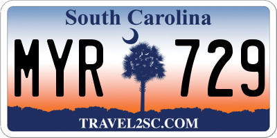 SC license plate MYR729