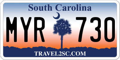 SC license plate MYR730