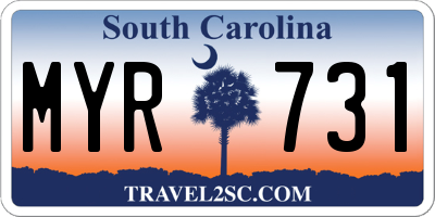 SC license plate MYR731
