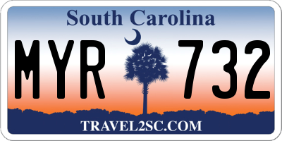 SC license plate MYR732