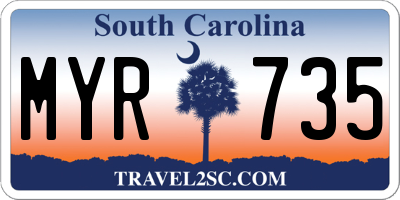SC license plate MYR735