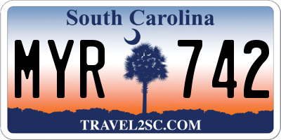 SC license plate MYR742