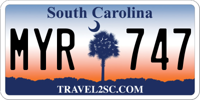 SC license plate MYR747