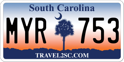 SC license plate MYR753