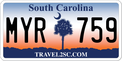 SC license plate MYR759