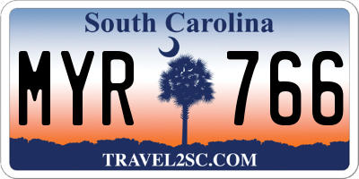 SC license plate MYR766