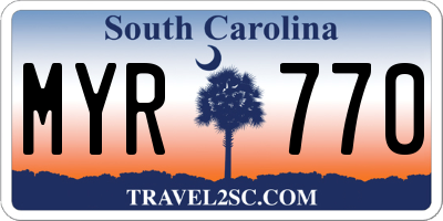 SC license plate MYR770
