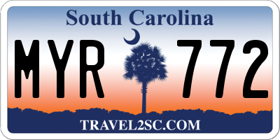 SC license plate MYR772