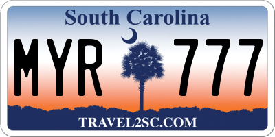 SC license plate MYR777