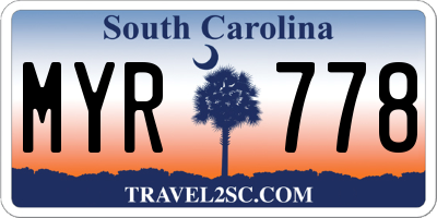 SC license plate MYR778