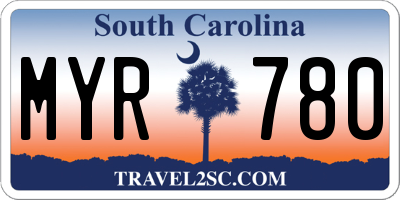 SC license plate MYR780